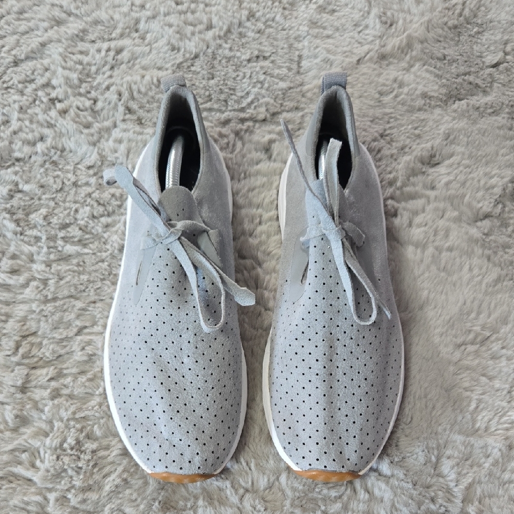 Native Light Gray Perforated Suede Sneakers